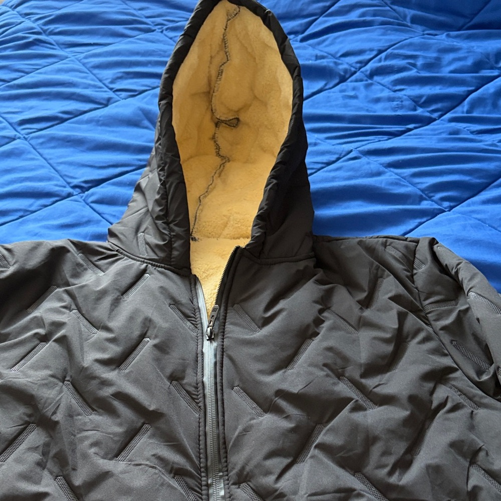 Women's Black Quilted Puffer Jacket with Hood